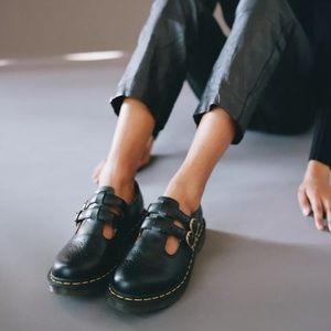 Dr Marten Loafers 8065 Mary Jane Smooth Black Double Buckle